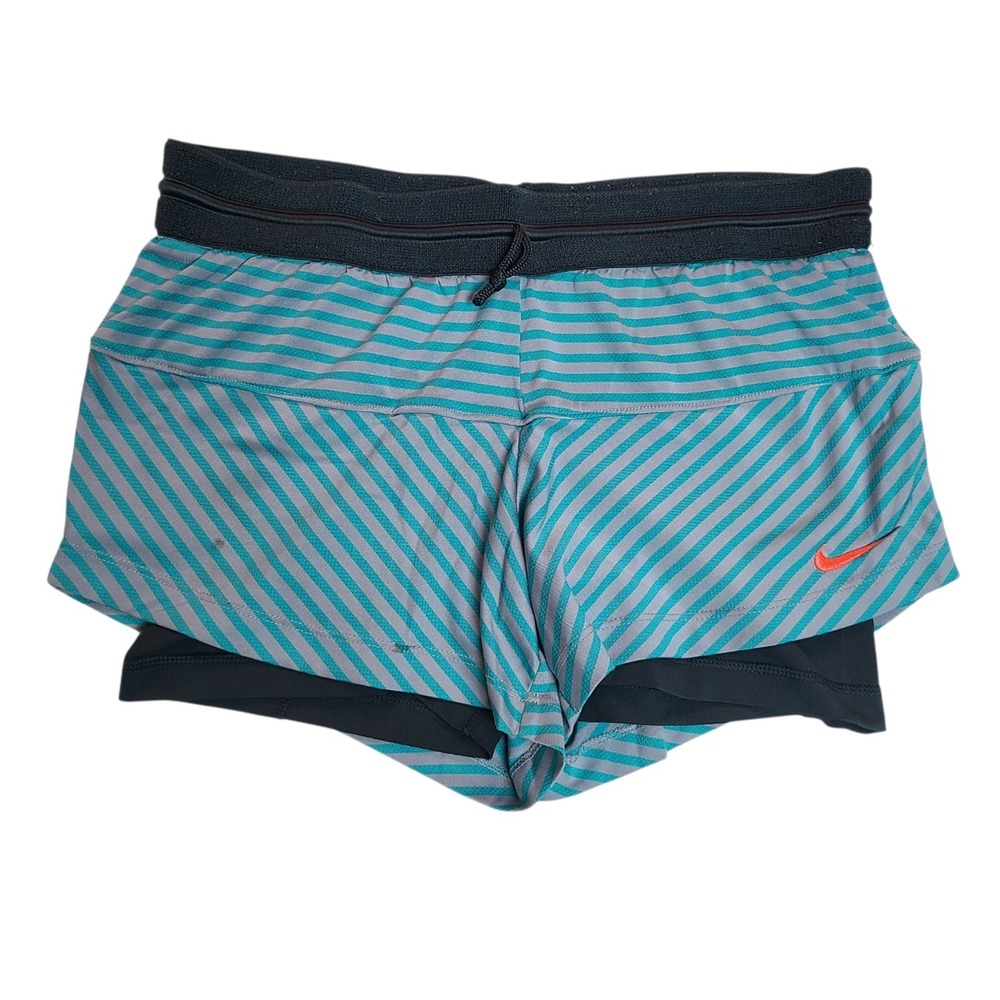 Nike Shorts Women's Size Medium Dri-FIT 2-in-1 Icon Stripe Compression Training
